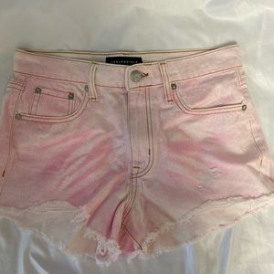 Aeropostale Pink And White Denim Shorts